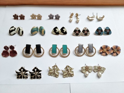 气质银针系列彩釉耳钉耳环时尚百搭学生女个性几何花朵耳饰品潮81