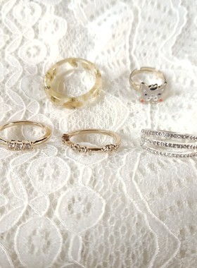 学生女金属日韩树脂干花镶钻滴油