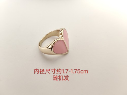 气质简约滴釉粉色爱心戒指指环欧美时尚百搭学生女个性金属质感10