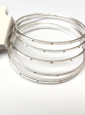 简约银色镶钻手镯组合气质欧美时尚百搭学生女个性金属手腕饰品24