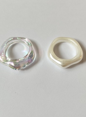 气质简约树脂戒指指环欧美时尚百搭学生女个性白彩色轻简清新潮05