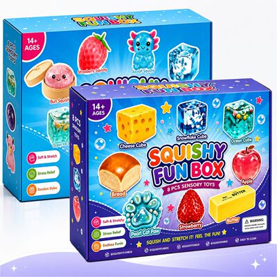 跨境新款Compressing toys 8件套神秘软盒系列捏捏乐解压玩具盲盒