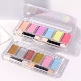 Комплект для маникюра, импортная порошковая втирка, пудра, 6 цветов, волнообразный узор, зеркальный эффект