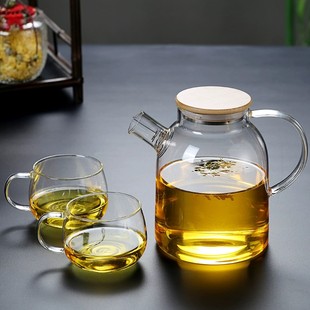 冷水壶 凉水壶玻璃耐热高温防爆家用大容量水瓶凉白开水杯茶壶套装