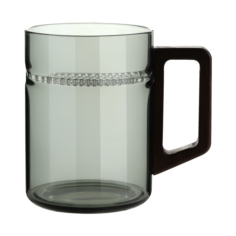 日式带月牙过滤木把泡茶杯