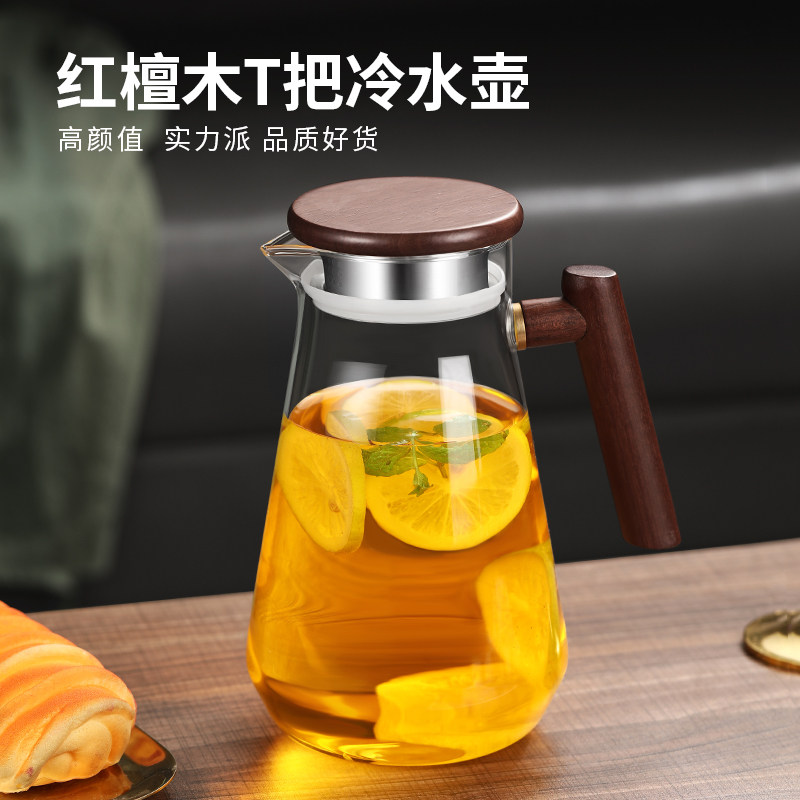 冷水壶玻璃耐高温大容量玻璃水壶果汁凉茶壶装白开水家用泡冷水壶