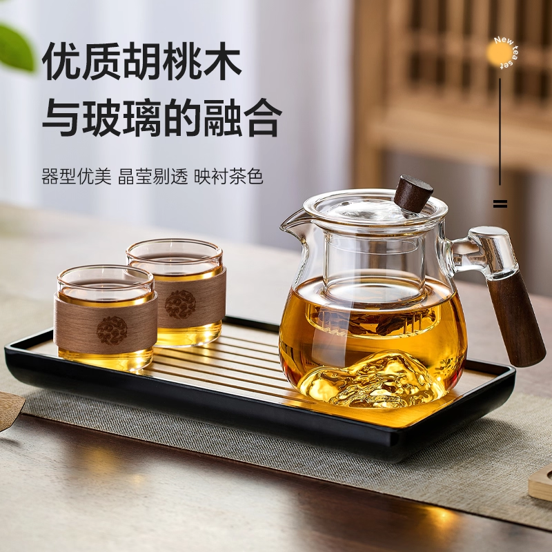 玻璃茶壶家用茶具2025新款一人饮办公室加厚泡茶器茶水分离泡茶壶