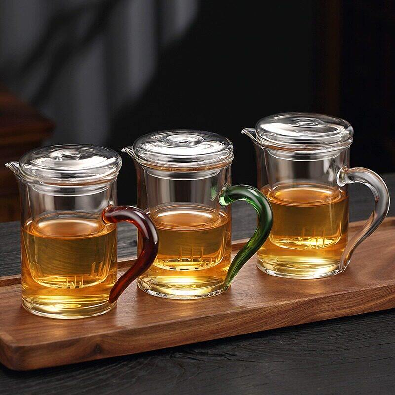 耐高温全玻璃茶水分离小青柑茶壶
