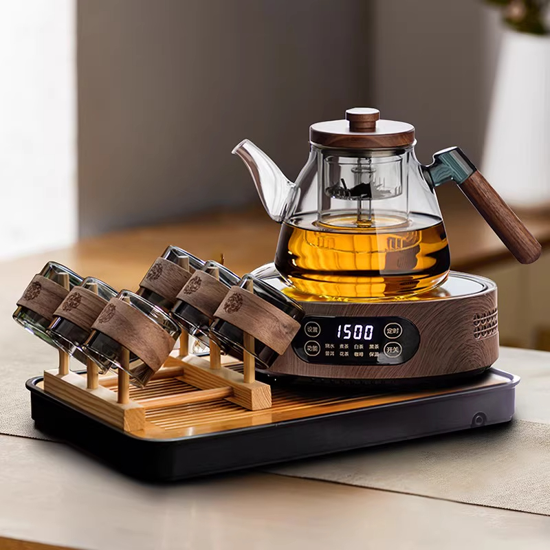 泡茶壶2025新款煮茶炉茶具套装玻璃煮茶壶泡茶家用小型电陶炉茶盘