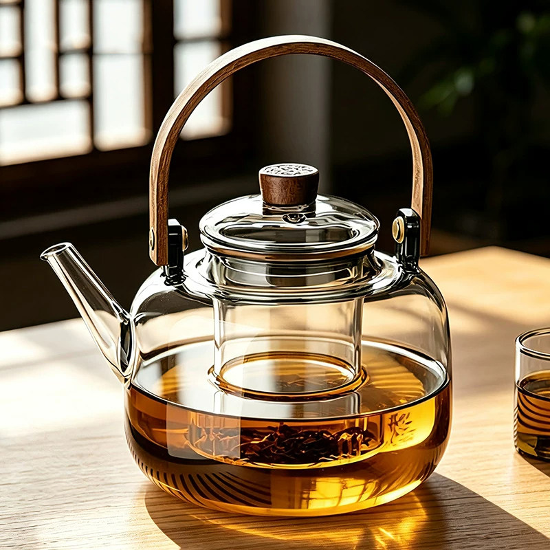 玻璃加厚耐高温煮茶提梁壶