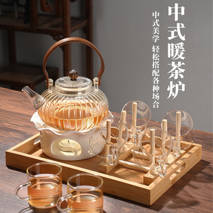 玻璃蜡烛加热茶壶蜡烛煮茶炉套装烧水壶温茶炉围炉水果煮茶烤火炉