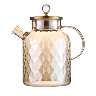 高颜值玻璃冷水壶耐高温耐热大容量凉水壶家用凉白开果汁水壶套装