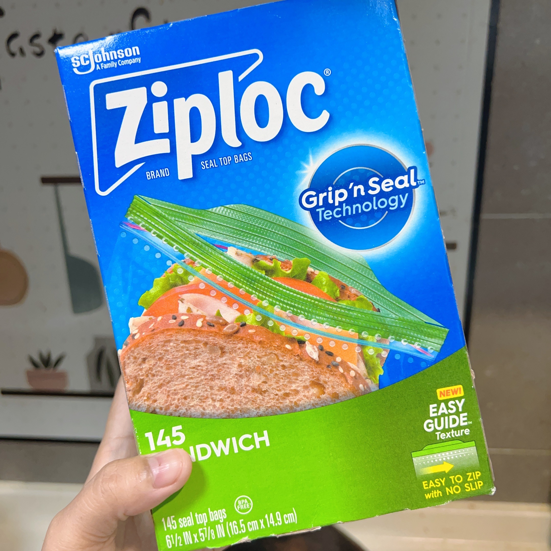 开市客ziploc美国进口可封式三明治保鲜袋拉链密封冷冻145个入