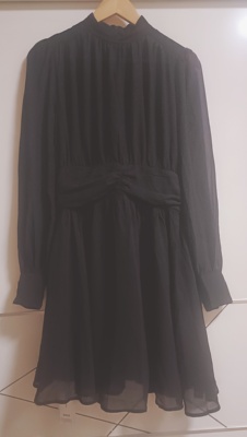 2024秋季新款香风收腰气质赫本风小黑裙显瘦雪纺长袖两件套连衣裙