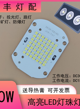 50Wled投光灯灯芯光源高亮普瑞50瓦防爆射灯工矿灯路灯芯片板配件
