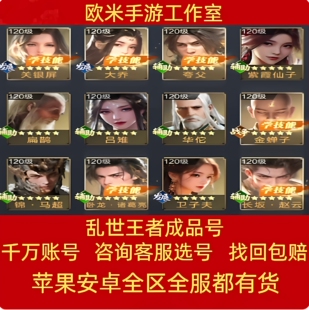 乱世王者成品号账号各种神兽神将武将金龙号高V高等级传承号出售