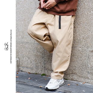 DICEOFF日系速干防泼面料chino廓形休闲双褶长裤宽松锥形裤男