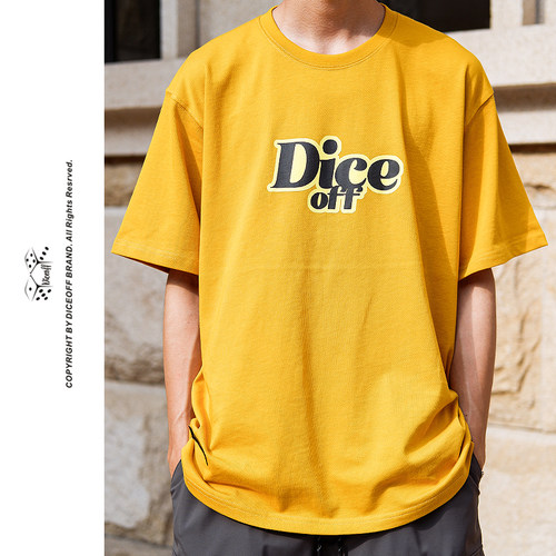DICEOFF短袖简约情侣宽松T恤