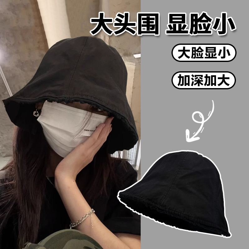 大头围女士渔夫帽显脸小水桶帽