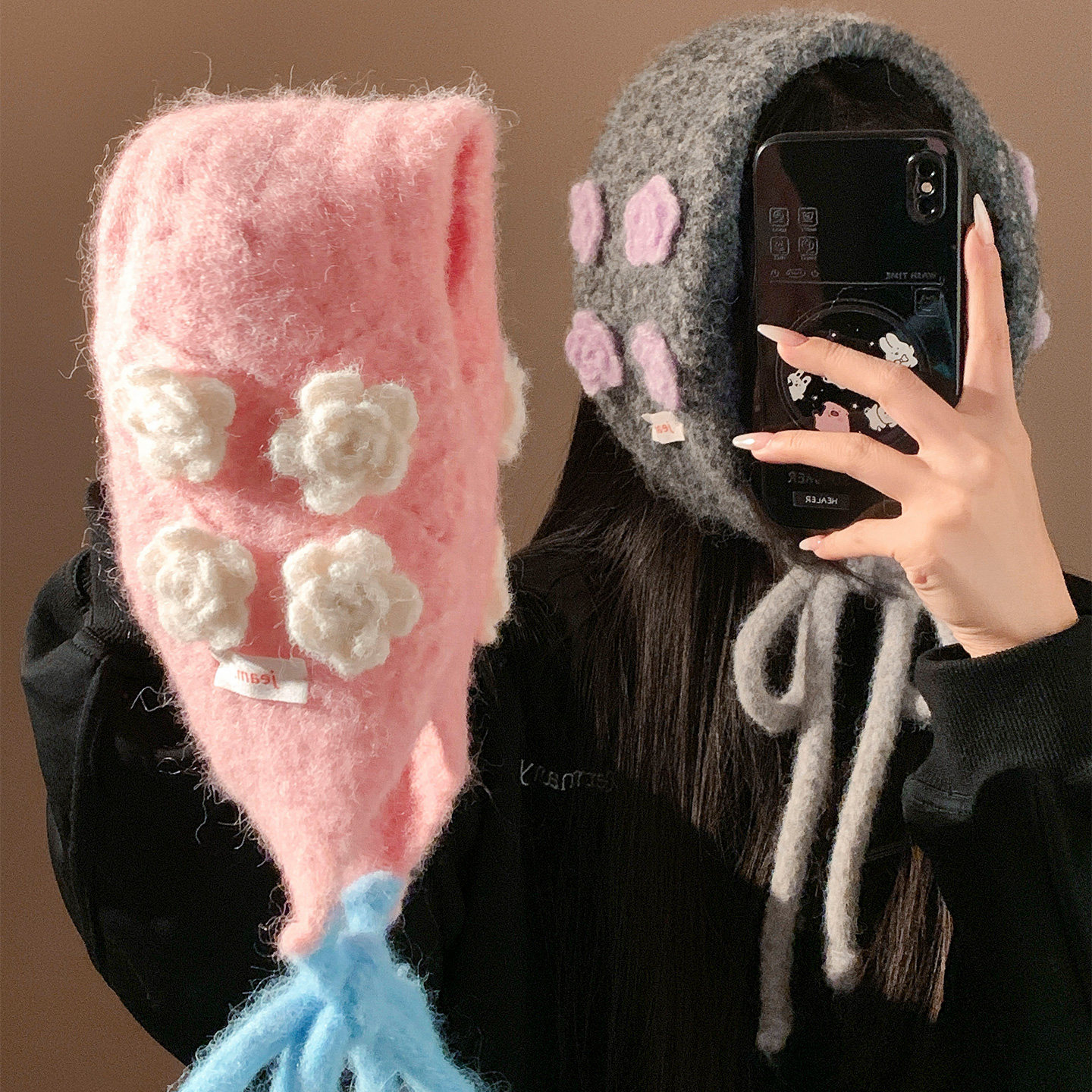 手工钩针花朵绑带针织耳罩女冬季保暖防寒头巾耳暖耳套耳包耳捂子,服饰配件/皮带/帽子/围巾,耳套,淘宝优惠券,粉丝福利购,淘宝优惠卷