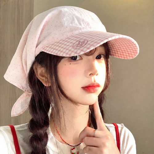 波点格纹头巾帽子女春夏季薄款
