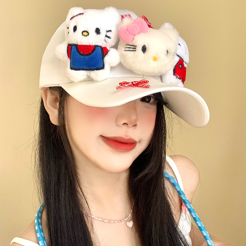 可爱Kitty猫蝴蝶结硬顶棒球帽