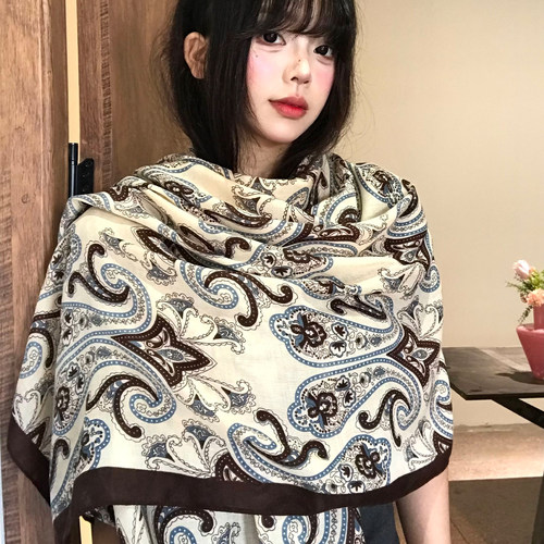 老钱风腰果花披肩女外搭波西米亚