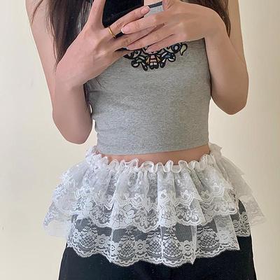 蕾丝提花半身裙屁帘女