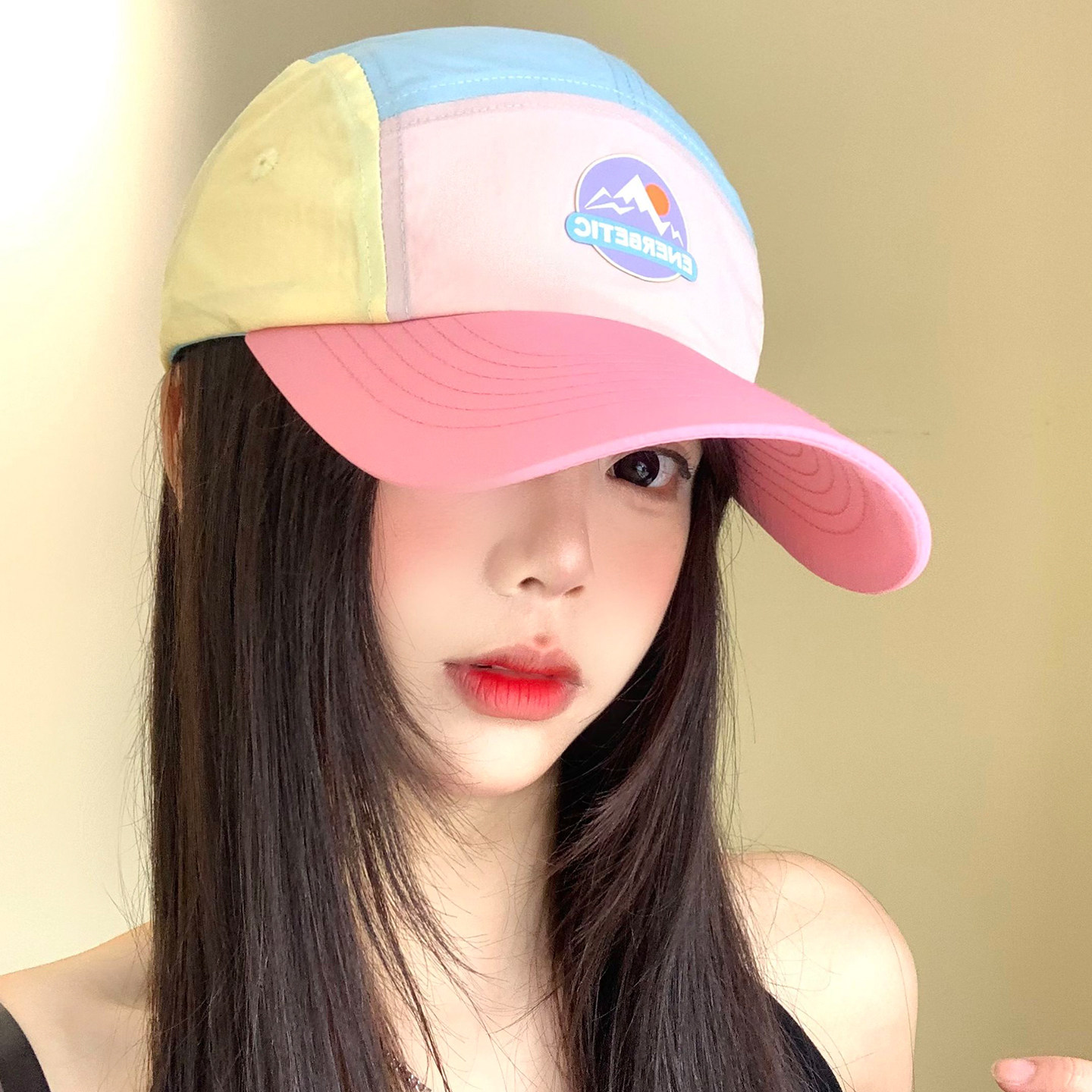 多巴胺拼色速干棒球帽女夏季户外图片
