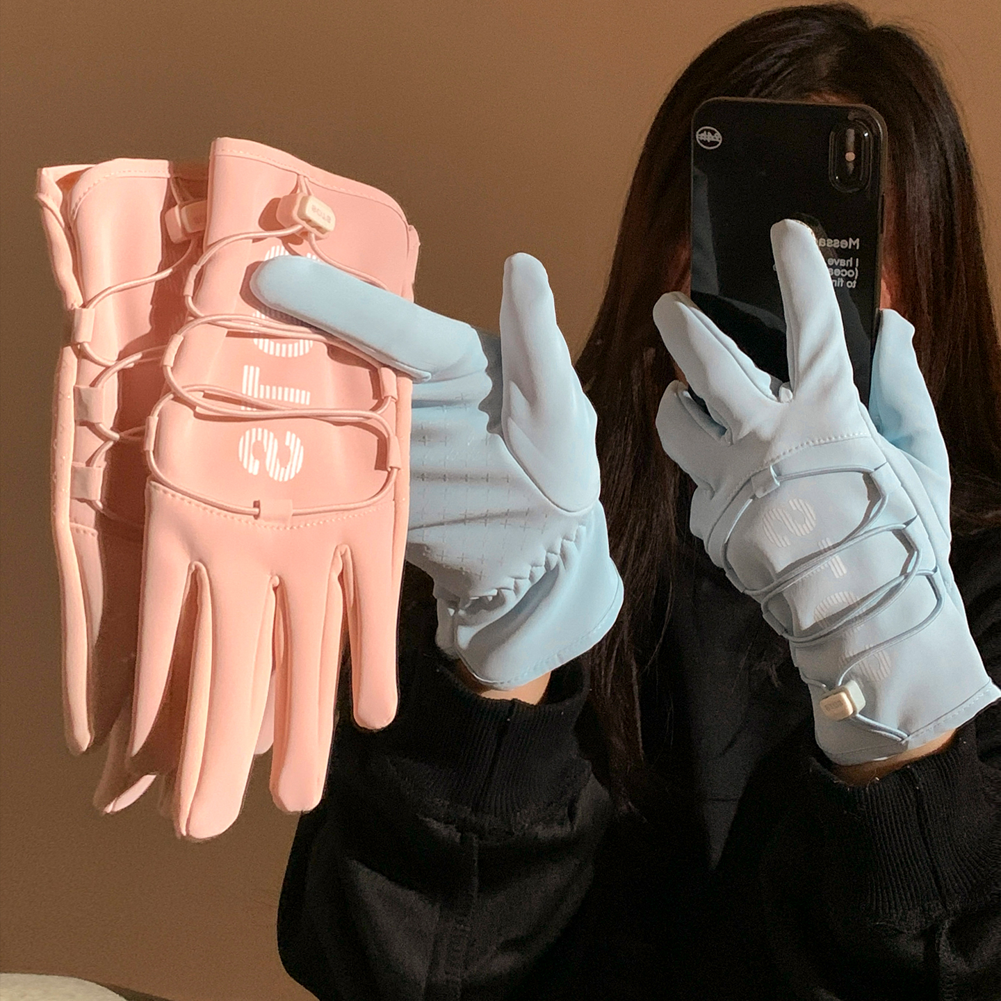 骑行手套女冬季防水防风防寒保暖