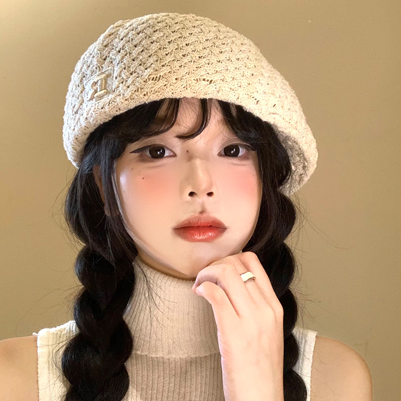 正反两戴字母针织前进帽透气韩版