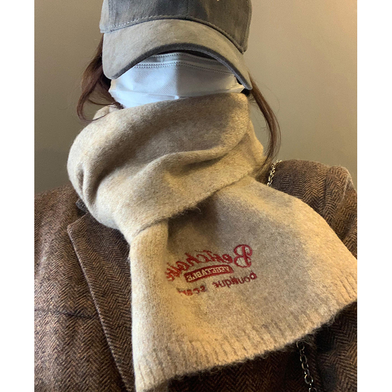 美拉德穿搭针织毛线围巾