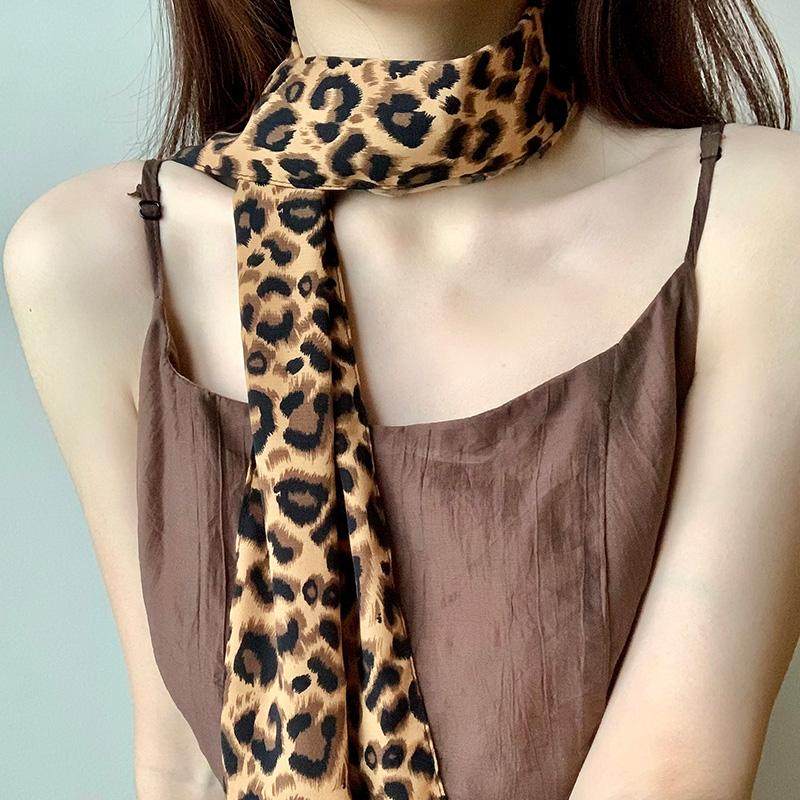 豹纹复古细窄长条围脖女百搭发带丝巾绑发时尚设计感领巾腰带配饰,服饰配件/皮带/帽子/围巾,围巾/丝巾/披肩,淘宝优惠券,粉丝福利购,淘宝优惠卷
