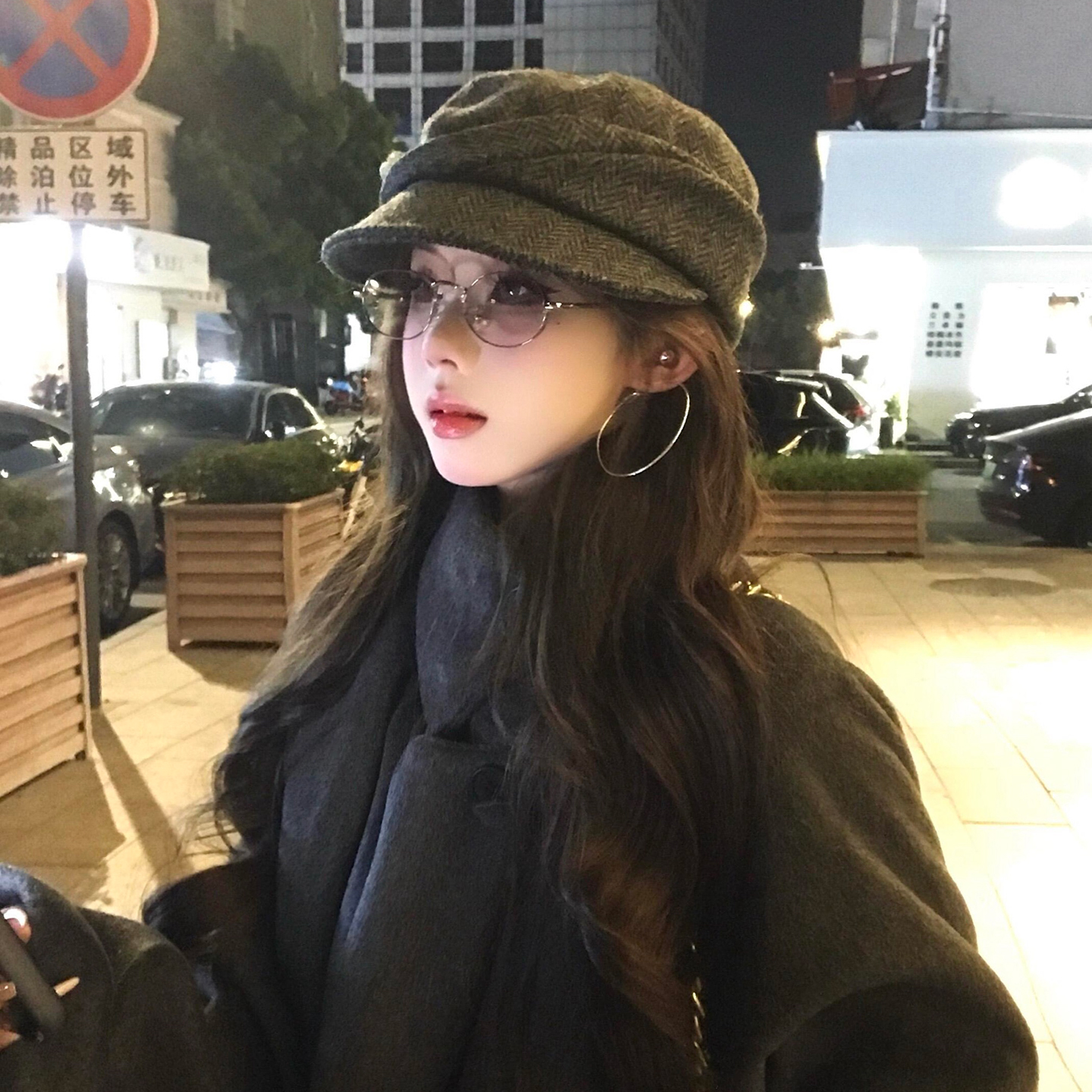 日系山本风褶皱贝雷帽女秋冬复古文艺气质百搭显脸小报童画家帽子