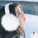 白色可爱毛绒耳罩女冬季 百搭保暖耳套耳包骑行加厚防寒耳捂子 韩版