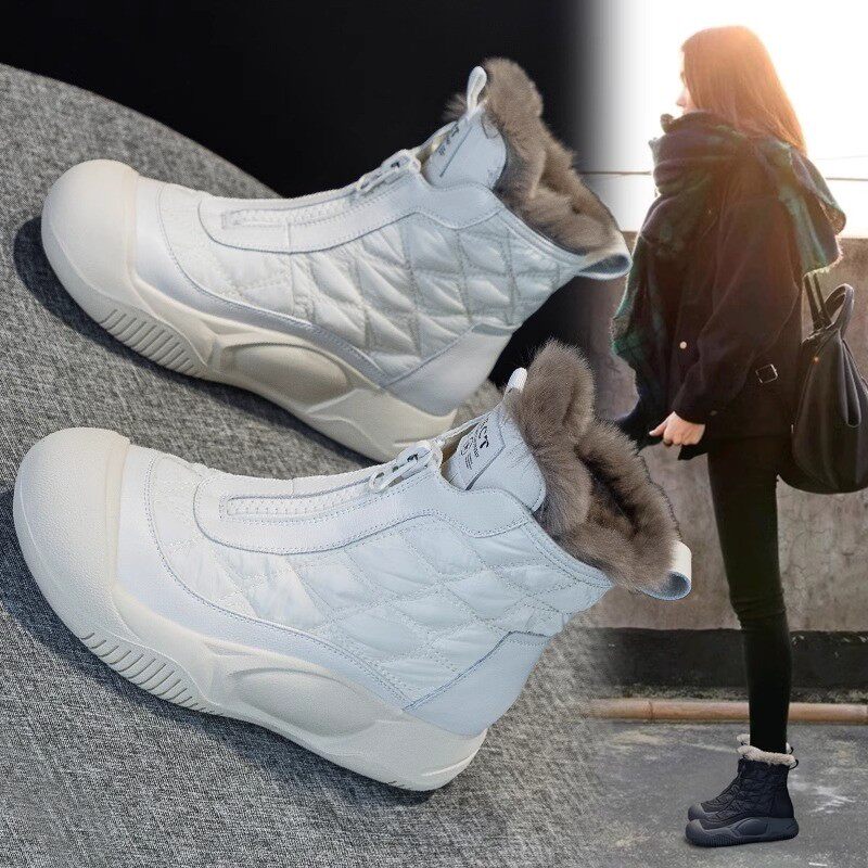 官网正品迈耐克斯内增高皮毛一体雪地靴女款2026冬季新款爆款厚底
