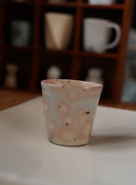 钟友健手作鹿斑粉引陶瓷随手杯