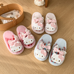 奥特莱斯折扣店女童拖鞋2025秋冬款儿童毛毛鞋居家鞋可外穿棉拖鞋