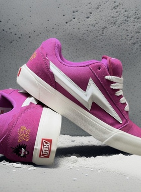 闪电面包鞋复古情侣Knu skool低帮滑板鞋男女休闲鞋联名刺绣紫色