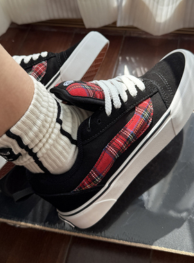 苏格兰knuskool胖胖面包鞋英伦风休闲板鞋黑红低帮男女鞋