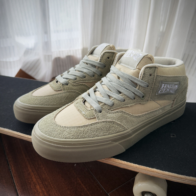高阶支线HNLY CLN中帮职业滑板鞋HalfCab复古百搭灰绿色休闲鞋