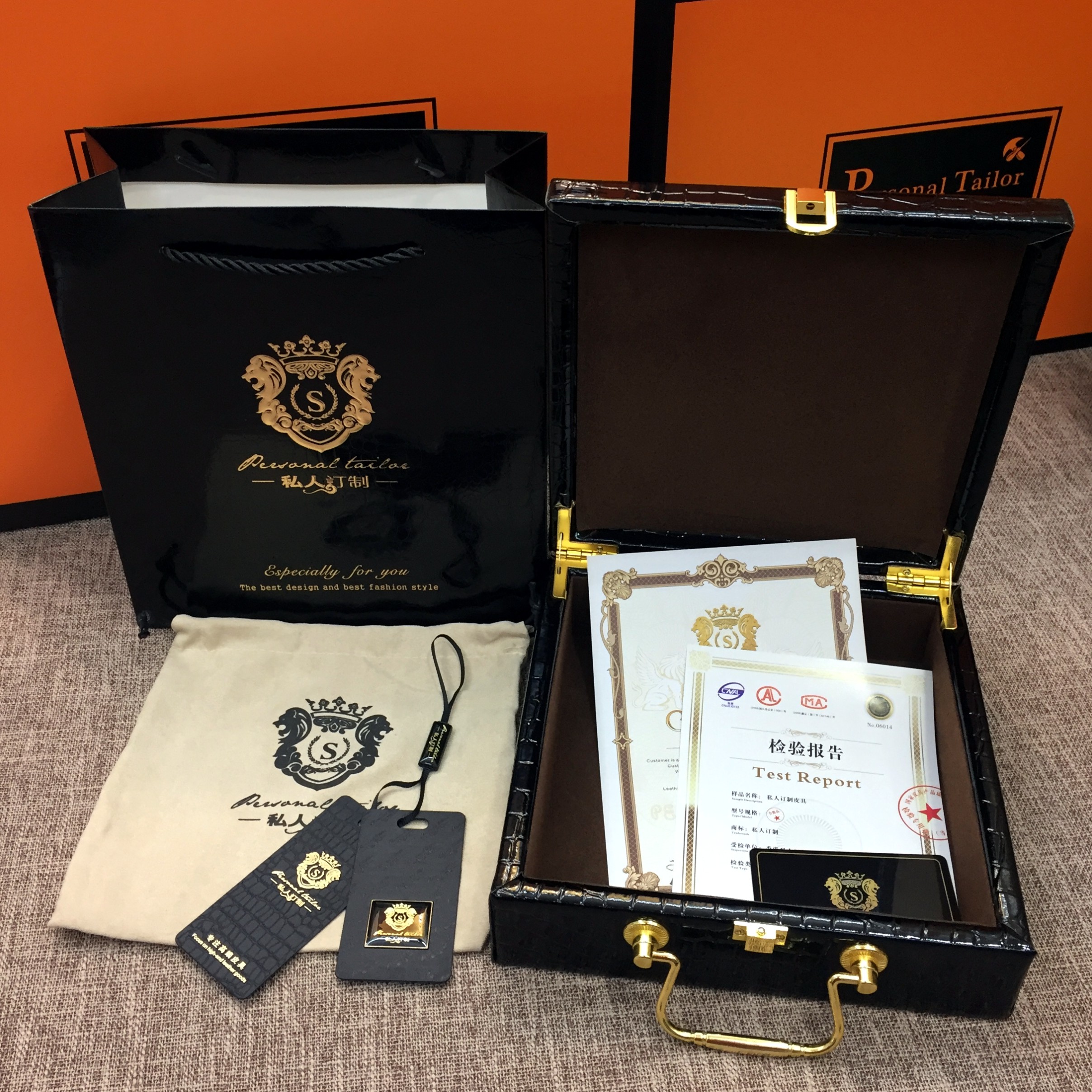 鳄鱼纹正方形皮带盒私人订制现货