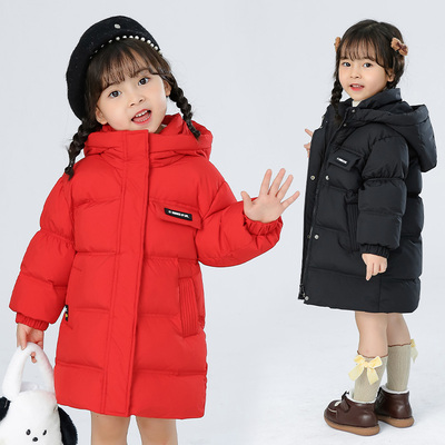 中长款加厚女童洋气防寒羽绒服