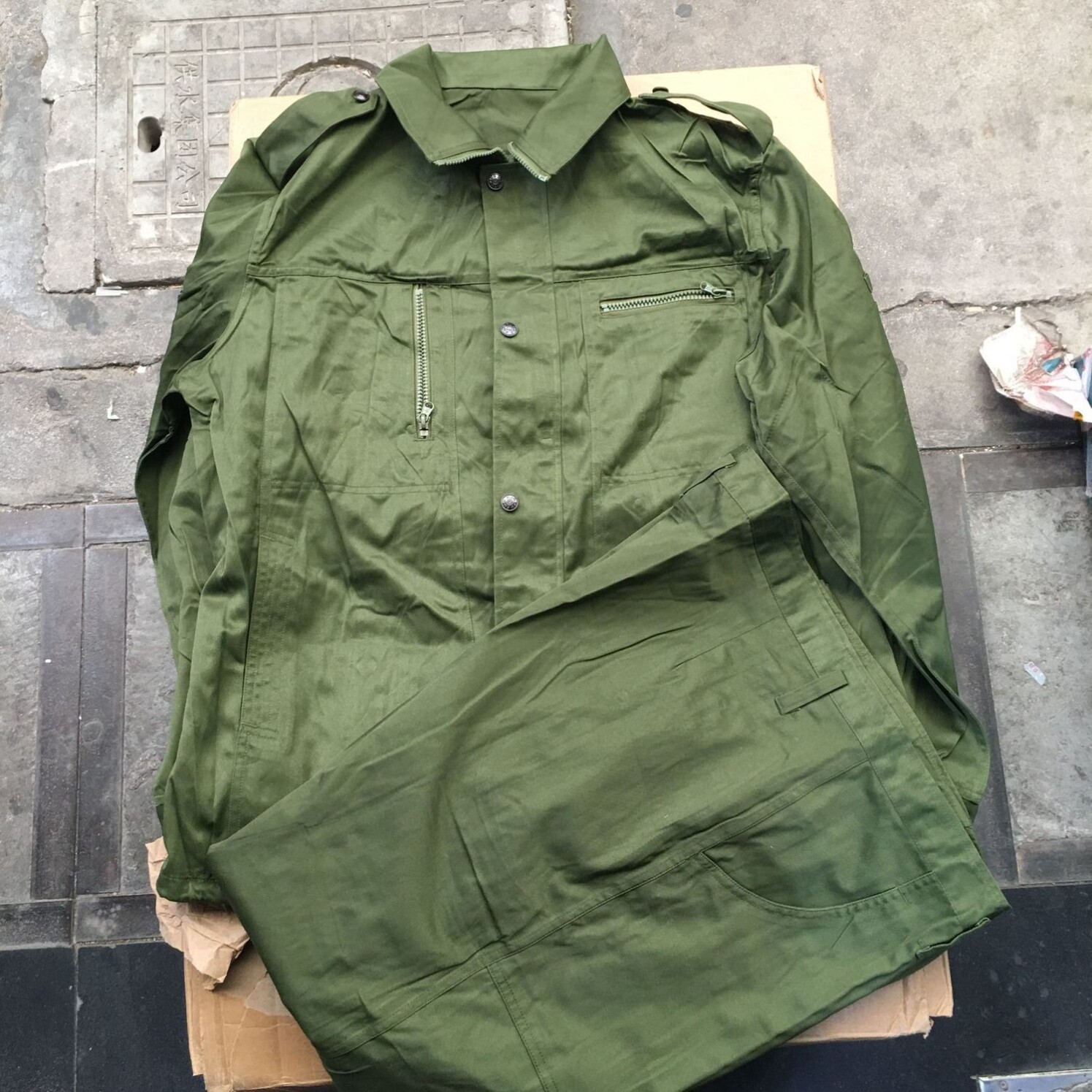 87式军套装正版八七冬作训服老式黄涤卡冬工作服耐磨加厚宽松