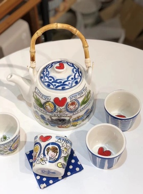 BLOND荷兰太太餐具亚洲系列卡通彩色手绘杯子盖碗圆平盘长方形盘