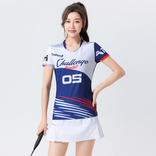 夏季羽毛球服2026新款韩版显瘦速干短袖运动服男女比赛训练服套装