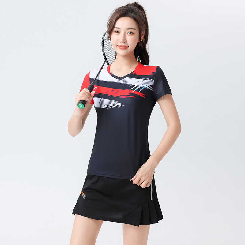2025新款羽毛球服时尚修身运动比赛服速干短袖短裙套装男女队服