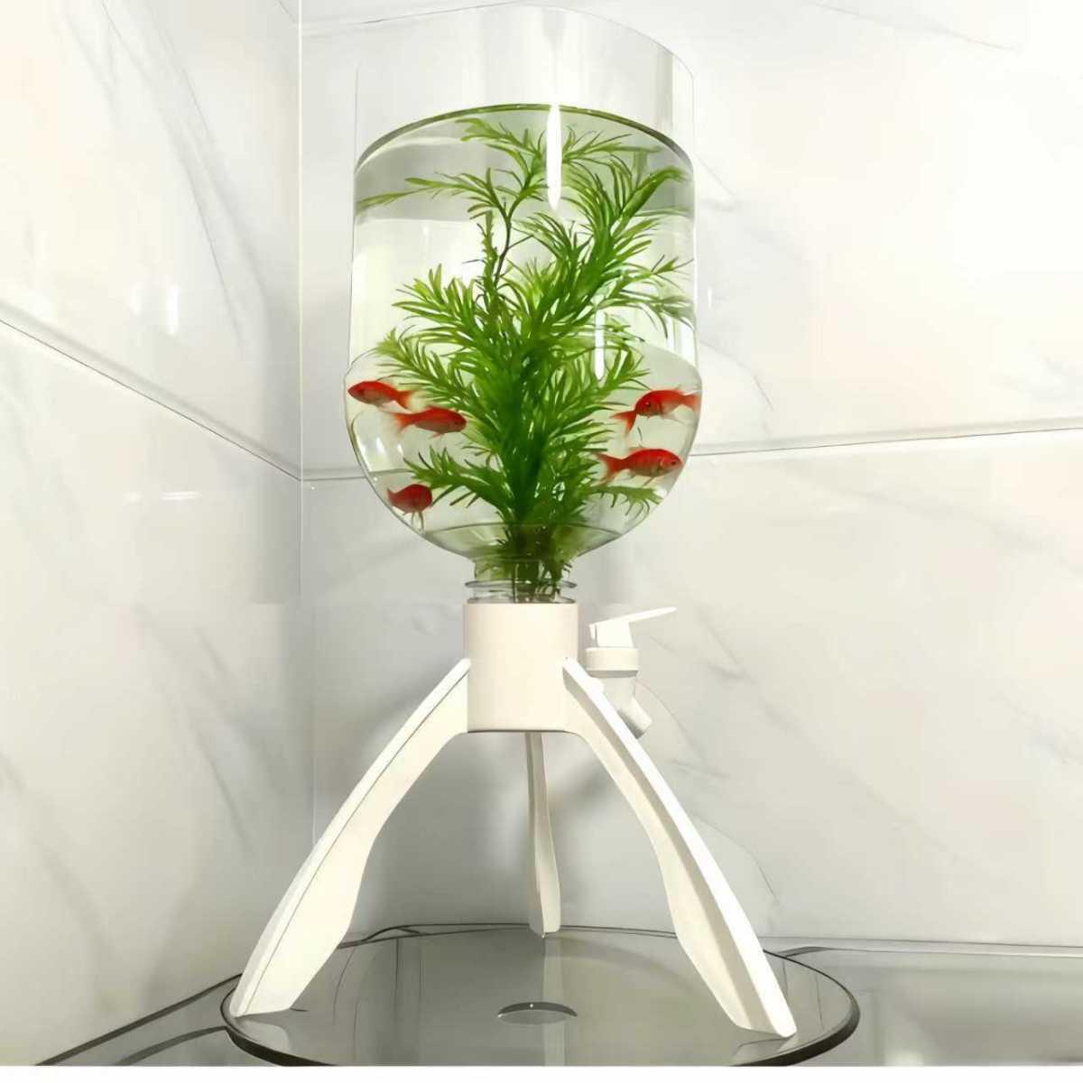 5L纯净水桶养鱼水陆缸自制饮水机图片