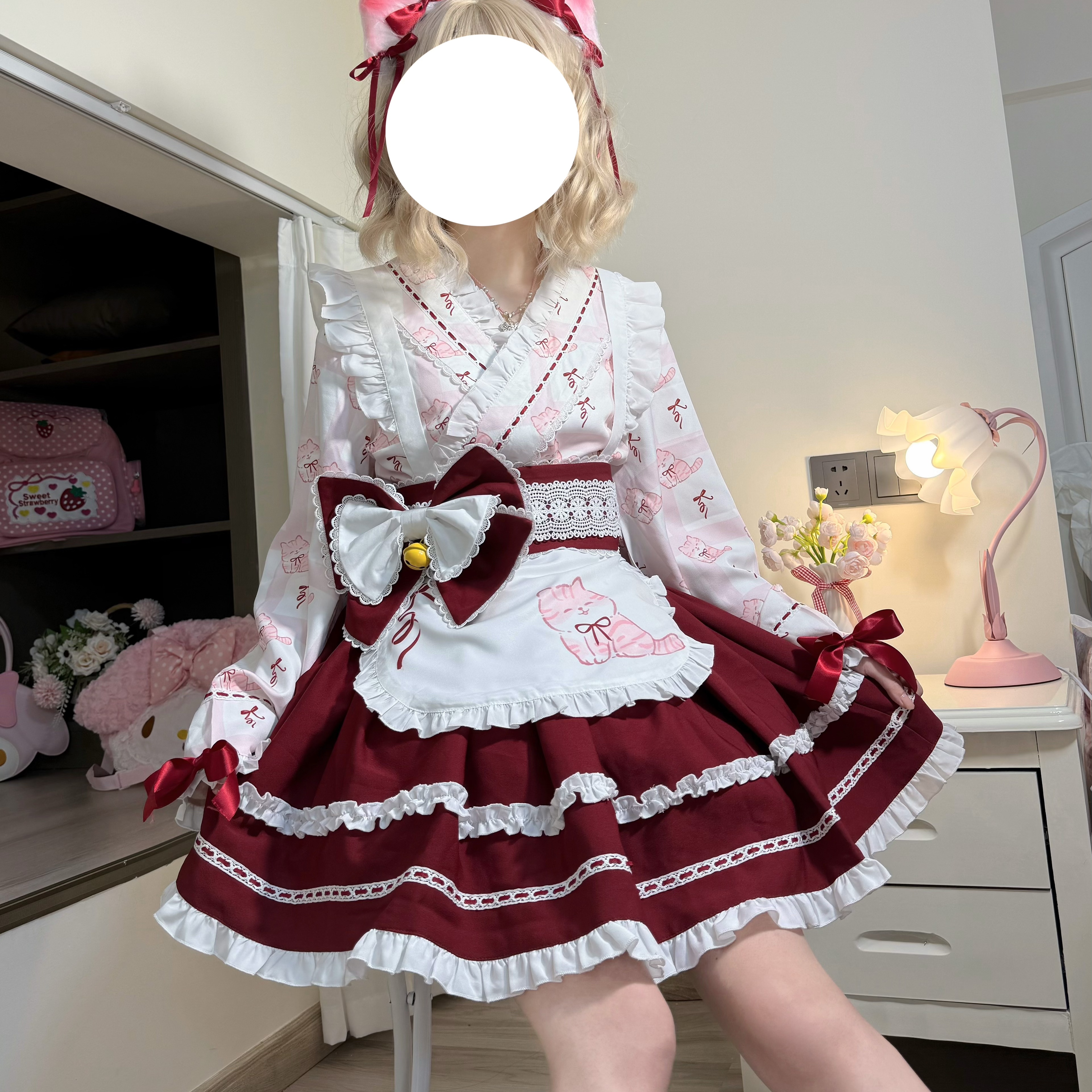 【欢樱喵铃】樱花集原创设计Lolita洋装和风女仆甜美连衣裙套装