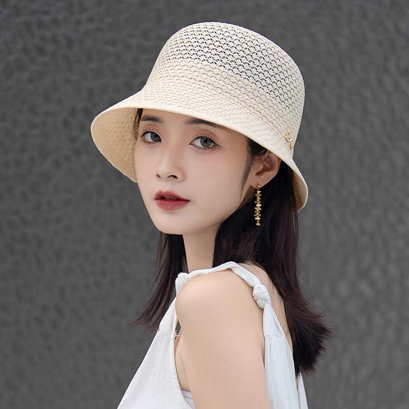 防晒帽女夏季时尚百搭薄款遮阳帽女款2025新款显脸小可折叠渔夫帽
